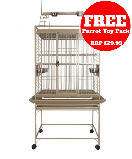 Parrot-Supplies Dakota Play Top Parrot Cage Stone